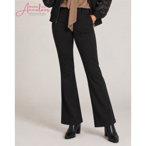 Lady Day Broek Poppy Soft Touch flared Zwart Lady Day Broek Poppy Soft Touch flared Zwart